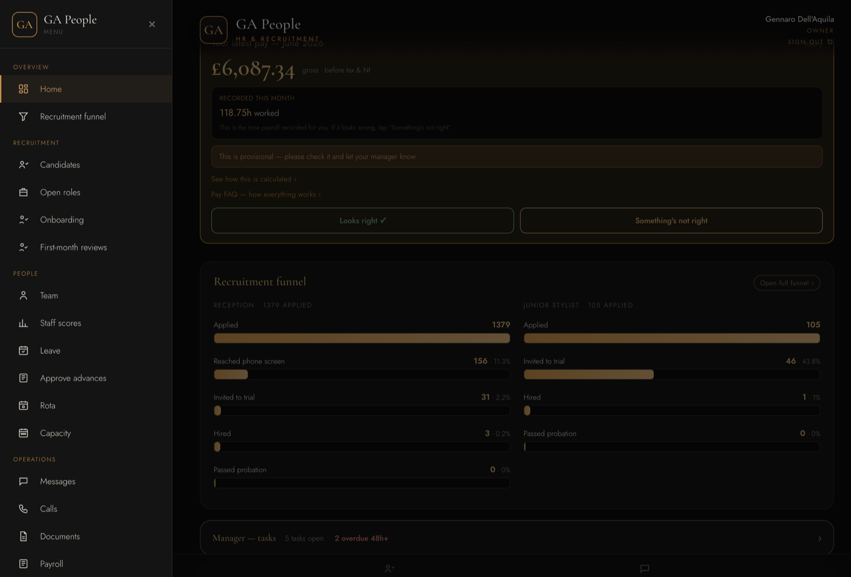 GA People owner console